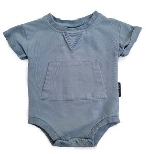 Little Bipsy Front Pocket Short Sleeve Bodysuit Boys 3-6m French Terry Cotton